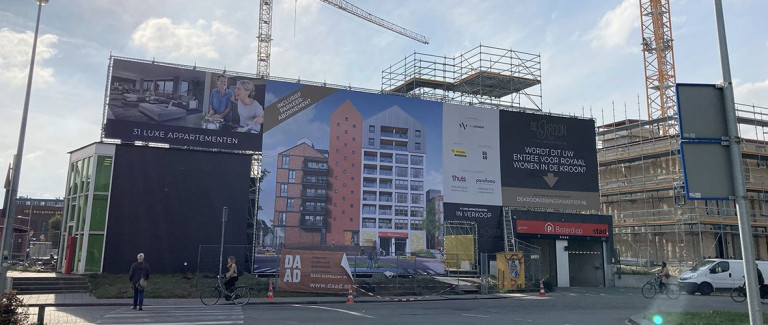 Metershoog panoramadoek illustreert laatste fase Ebbingekwartier in Groningen